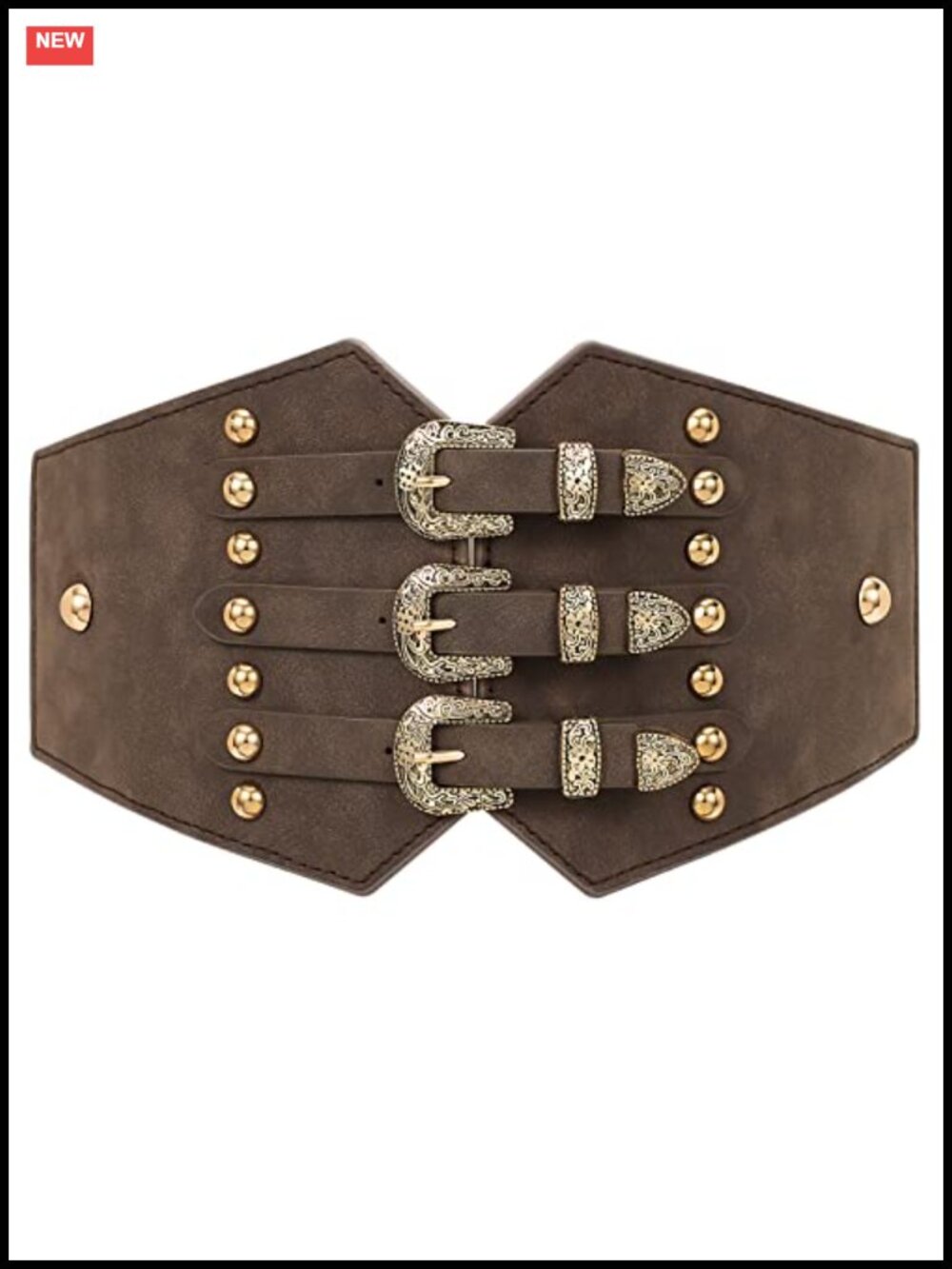 Wide Leather Corset Belt for Women Vintage Renaissance Waist Cincher Costume